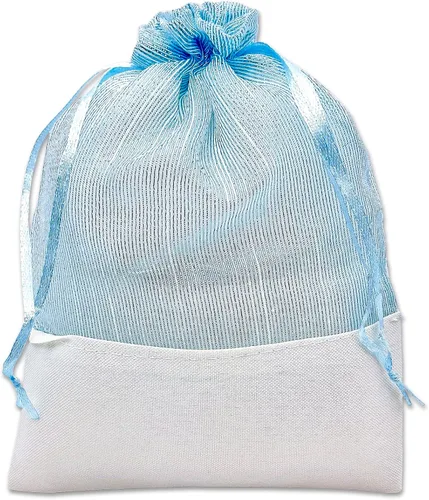Miniatura 25 de TheDisplayGuys For Your Modern Living Paquete de 24 bolsas de regalo de lino y organza negra con cordones (XS 3 x 4), recuerdos de fiesta, muestras