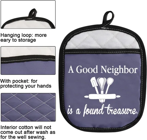 Miniatura 3 de Regalo de inauguración de la casa con bolsillo "A Good Neighbor is A Found Treasure - Good Neighbor is A Found Treasure - Good Neighbor Blue) Buen