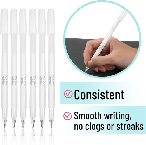 Miniatura 3 de Mr. Pen - Bolígrafos de gel blancos para artistas, paquete de 8, punta fina de 0.031 in, bolígrafos de tinta blanca para papel negro, colorear