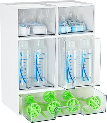 Miniatura 10 de Vtopmart Juego de 3 cajones de almacenamiento apilables, organizadores de plástico transparente para maquillaje, cosméticos, suministros de belleza
