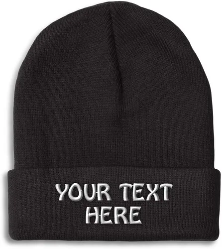 Gorro de invierno para hombres y mujeres, gorro de acrílico con texto personalizado personalizado