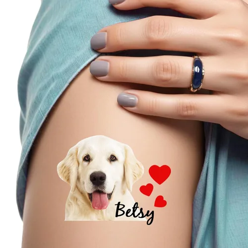 Miniatura 5 de Tatuaje personalizado con nombre y cara, tatuaje temporal personalizado para adultos, niños, amados, un amigo o familia, cara con nombre, 2 x 2