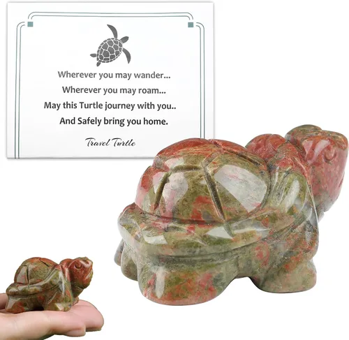 Miniatura 14 de Regalos de tortugas marinas de aventurinas azules para mujeres, estatua de tortuga, hecha a mano, cristal curativo natural, lindo océano azul