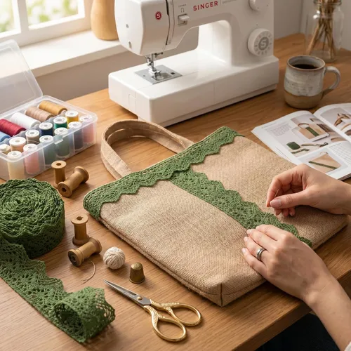 Miniatura 3 de IDONGCAI Cinta de encaje de ganchillo de 10 yardas, 1.4 pulgadas, triángulo de algodón vintage con borde festoneado para ropa bohemia, manualidades