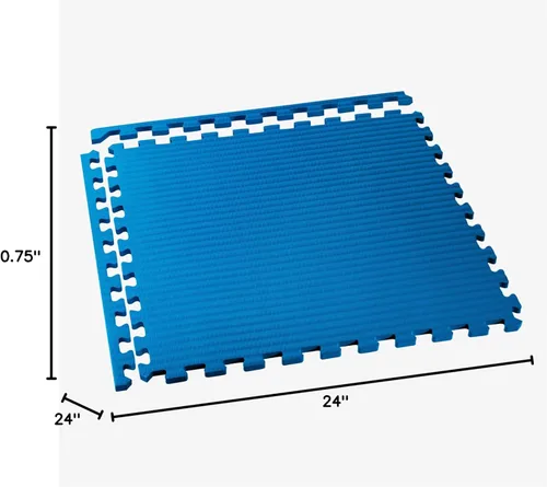 Miniatura 9 de We Sell Mats 3/4 Inch Thick Martial Arts EVA Foam Exercise Mat, Tatami Pattern, Interlocking Floor Tiles for Home Gym, MMA, Anti-Fatigue Mats, 24 in