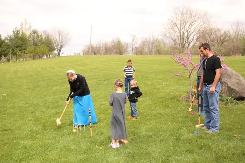 Miniatura 4 de Family Tradition - Juego de croquet de madera para 8 jugadores con bolsa de transporte