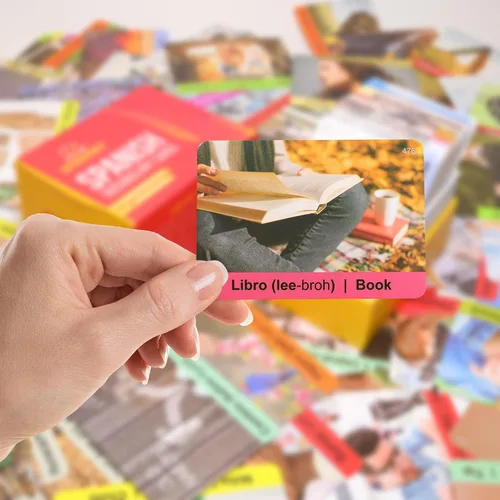 Miniatura 6 de Tarjetas de vocabulario en español para niños y adultos principiantes - 276 tarjetas de estudio bilingües 720 palabras con portal interactivo