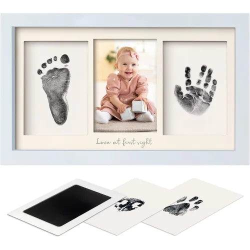 Kit de huellas de manos y pies sin tinta, para niño, niña, recién nacido, recuerdo - Almohadilla de tinta sin desorden para huella de mano de bebé,