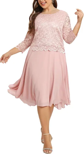 Miniatura 2 de Vestido de encaje de lentejuelas para mujer, talla grande, tallas grandes, para regalos para madres, ocasiones especiales, vestidos de fiesta de boda