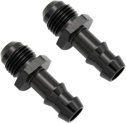 Miniatura 12 de Negro recto aluminio 4AN macho Flare a 1/4 "(6.3mm) Barb Push Hose Barb Fitting Adapter