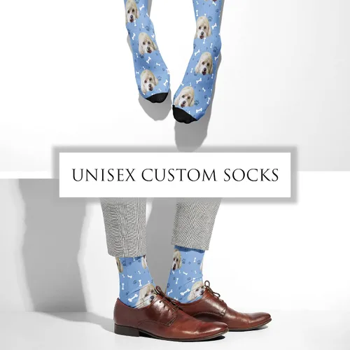 Miniatura 196 de Artsadd Calcetines personalizados para mujeres y hombres, amantes de los perros y gatos, regalos divertidos unisex personalizados