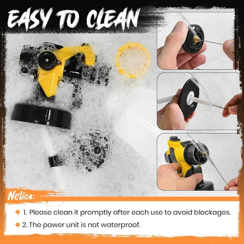 Miniatura 9 de Pulverizador de pintura inalámbrico con 2 baterías, kit de pistola de pintura manual HVLP de 650 W de 21 V, 6 boquillas y 3 patrones