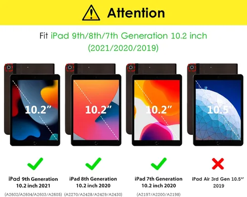 Miniatura 6 de DTTO para iPad de 9ª/8ª/7ª generación de 10.2 pulgadas 2021/2020/2019, funda tipo cartera de negocios de cuero premium con soporte para Apple Pencil