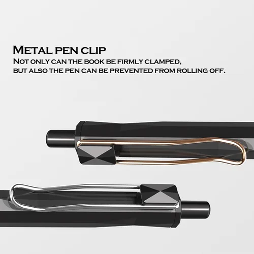 Miniatura 9 de DUNBONG Bolígrafos de gel retráctiles de 0.020 in, tinta negra, punta de aguja, diseño de superficie de corte en forma de diamante, caja de 6 Negro