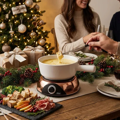 Miniatura 7 de Artestia Olla eléctrica para fondue de 2 cuartos de galón para carne, olla de cerámica de 1500 W con temperatura ajustable, 6 tenedores de fondue