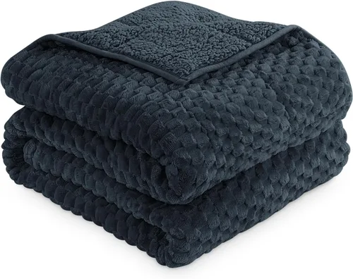 Miniatura 23 de Mr. Sandman Manta con peso de forro polar para adultos, tamaño Queen de 15 libras, manta pesada con jacquard de felpa suave y sherpa cálido, manta
