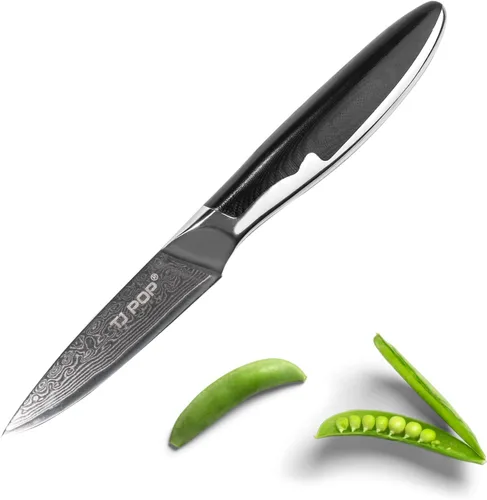 Miniatura 12 de TJ POP Cuchillo de tallado de Damasco para carne, cuchillo profesional de 8 pulgadas, diseño de espiga completa, hoja de acero japonesa VG-10, mango
