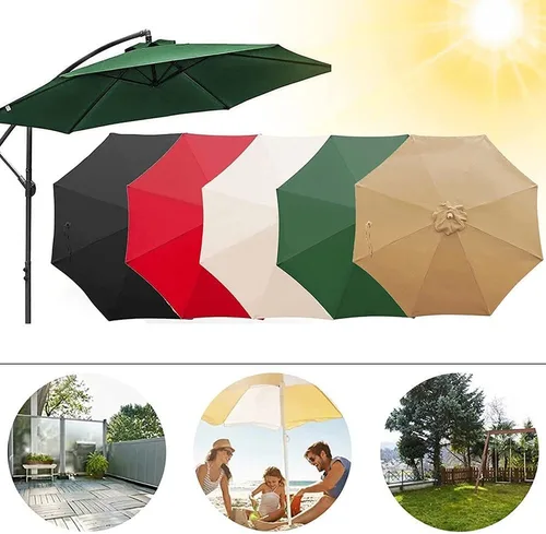 Miniatura 4 de KADEUX Toldo protector UV, toldo de repuesto de tela para parasol, toldo de repuesto para sombrilla colgante de patio, 6 varillas / 8 varillas, 9