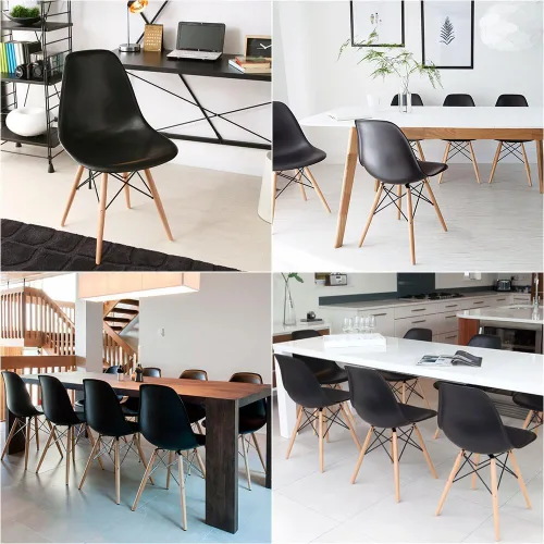 Miniatura 4 de Furmax Silla de comedor de estilo moderno, silla DSW moderna de mediados de siglo, silla de plástico Shell Lounge para cocina, comedor, dormitorio