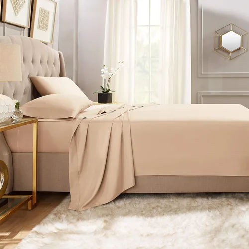 Miniatura 4 de Lujosa sábana encimera y 2 fundas de almohada, algodón puro extrasuave, 800 hilos, transpirable, fácil de lavar, juego de 3 piezas, tamaño King