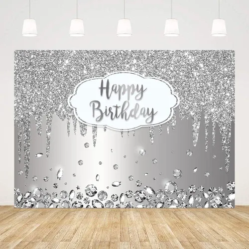 Miniatura 7 de Telón de fondo de 7 x 5 pies para cumpleaños con purpurina que gotea, diamantes de cristal, rosa dorado, para fotografía, decoración para fiesta