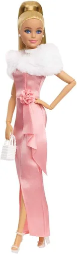 Barbie Muñeca de moda de noche encantada en vestido rosa, Mattel Replay The Classics Collection