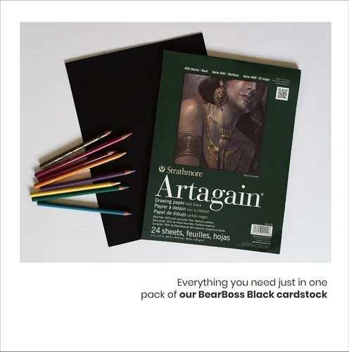 Miniatura 6 de Papel grueso de cartulina de color negro, 50 hojas, 8.5 x 11 pulgadas, peso pesado, 92 libras, cartulina para manualidades y fabricación de tarjetas