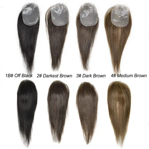 Miniatura 6 de Tope de pelo corto Toupee Invisible Poly Skin PU sistema de reemplazo para mujeres y hombres cierre superior extensiones rectas para pérdida
