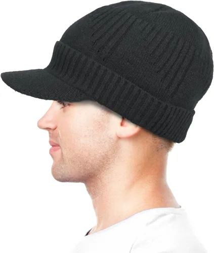 Miniatura 23 de Dahlia Gorro para hombre con visera - lana, sombrero de invierno con borde, forro polar
