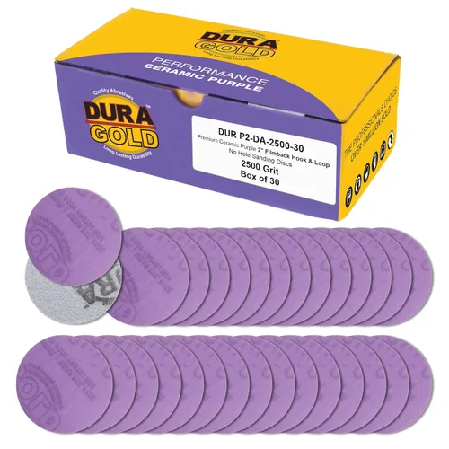 Miniatura 13 de Dura-Gold Discos de lijado de cerámica de película morada de grano 180 prémium de 2 pulgadas, caja de 30 – papel de lija con soporte de gancho