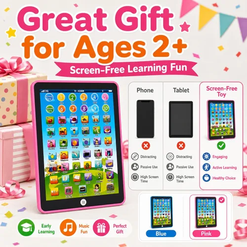 Miniatura 7 de Tableta para niños, almohadilla de aprendizaje, con 6 juegos para aprender música, palabras, letras de aprendizaje, alfabeto, tableta educativa
