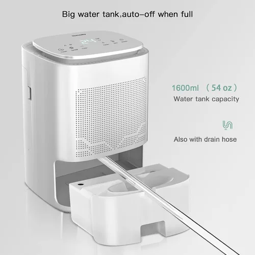 Miniatura 6 de Deshumidificador y purificador de aire combo de Thecosky, filtro HEPA H13 y función de iones de aire negativos, tanque de agua de 54 oz (1600 ML)