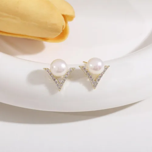 Miniatura 24 de Aretes de perlas para mujer, perlas redondas blancas, aretes de oro envueltos de alambre, joyería hecha a mano para mamá, amante y ella