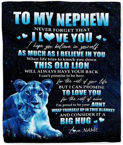 Miniatura 28 de Manta personalizada con texto en inglés «To My Nephew from Aunt Auntie Uncle You Will Never Lose Lion Nephew, cumpleaños, graduación, Navidad, manta