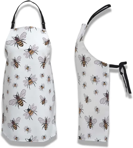 Miniatura 6 de Delantales divertidos para adultos y hombres, diseño de abeja grande, pequeño, divertido para insectos, para cocina, restaurante, barbacoa, pintura