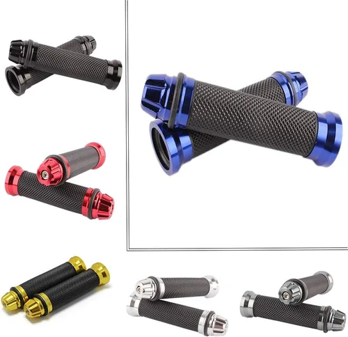 Miniatura 10 de Motorcycle 7/8" CNC Hand Grips Aluminum Rubber Gel Handlebar for Sport Bike(Red)