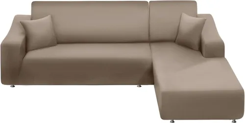 Miniatura 8 de NAISI Funda para sofá en forma de L, 2 piezas, funda elástica suave con 2 fundas de almohada, protector de muebles, fundas de sofá seccional de 3