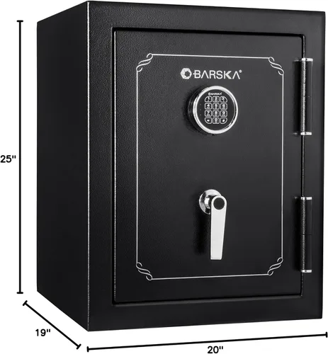 Miniatura 8 de Barska Caja fuerte ignífuga de 3.51 pies cúbicos: bóveda de bloqueo digital con PIN con clasificación de fuego de 30 minutos a 1400 °F, 3 cerrojos