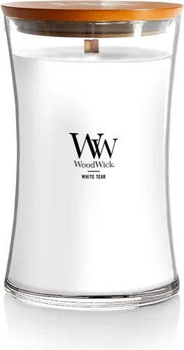 Miniatura 25 de WoodWick Santal Myrrh - Vela grande en frasco con forma de reloj de arena, cera de mezcla de soya prémium, mecha de madera Pluswick Innovation