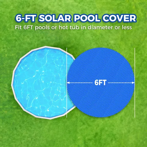 Miniatura 3 de Cubierta solar para piscina redonda de 6 pies para piscinas subterráneas de 6 a 24 pies, cubiertas de burbujas de calefacción térmica para bañera
