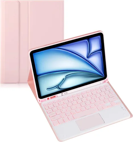 Miniatura 26 de Funda de teclado para tableta Samsung Galaxy Tab A8 X200/X205 de 10.5 pulgadas, cubierta protectora de teclado con soporte multiángulo, borde de Azul