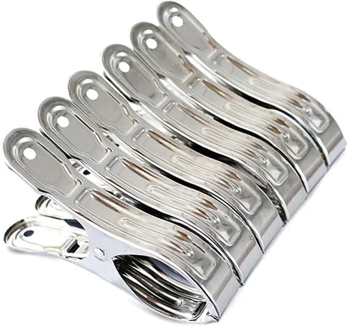 Pinzas grandes de metal resistente, 6 paquetes de pinzas de acero inoxidable, clips de toalla para silla de playa grandes, abrazadera para edredón,