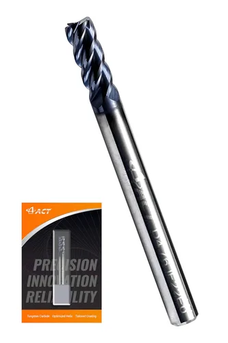 Miniatura 9 de ACCUT I4KES - Fresa cuadrada de carburo de 1/4 de pulgada, juego de brocas de fresado de 4 flautas para acero, acero endurecido forja, cobre