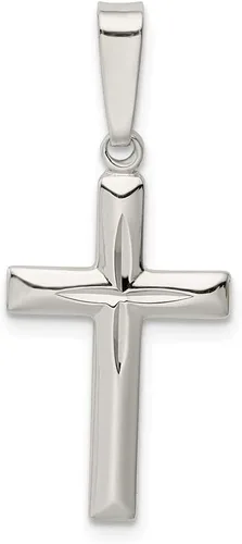 Colgante de cruz de plata de ley 925 maciza con corte de diamante, pequeño, 0.906 in x 0.512 in, regalos de joyería para mujeres, esposa, mamá,