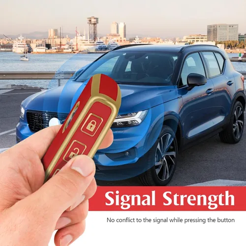 Miniatura 3 de Funda para llavero Volvo con 4 botones laterales, funda de TPU inteligente compatible con Volvo XC40 XC60 XC90 S90 XC60 XC90 XC40 S90 V90 (rojo)