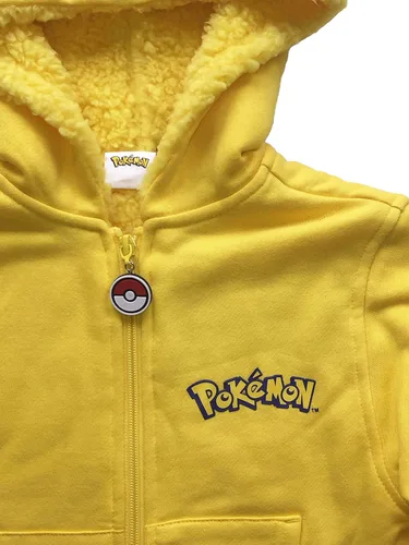 Miniatura 2 de Pokemon Sudadera con capucha de vellón Sherpa para niños de Pikachu, Amarillo