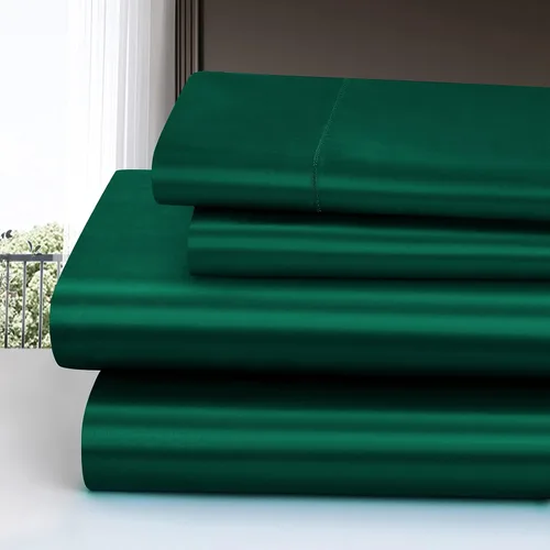 Miniatura 2 de Homiest Juego de 4 sábanas de satén de lujo con bolsillo profundo, 1 sábana bajera + 1 sábana encimera + 2 fundas de almohada