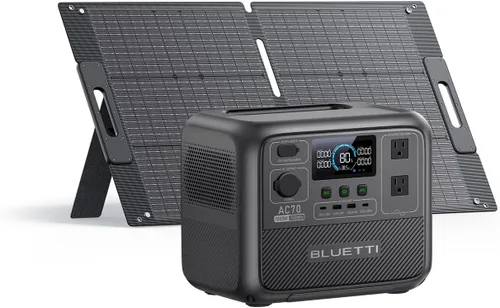 Miniatura 11 de BLUETTI Estación de energía portátil AC70, generador solar de 768 Wh con 2 salidas de CA de 1000 W (elevación de potencia de 2000 W), 100 W tipo C