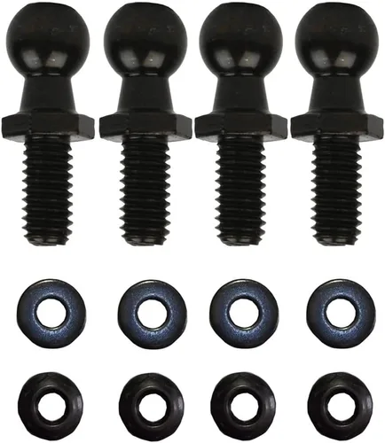 Cantidad de 4 pernos de bola de 0.394 in, rosca M6X1.0 chapado en zinc de color negro para accesorios de soporte de resorte de gas, apoyo/puntal