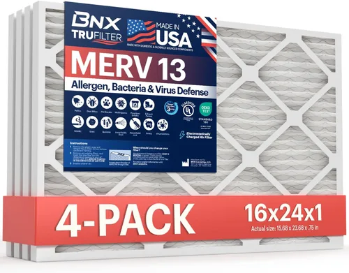 Miniatura 62 de BNX TruFilter - Filtro de aire 10 x 10 x 1 MERV 13, electrostático plisado, para aire acondicionado, HVAC y hornos, para alergias, polen, moho